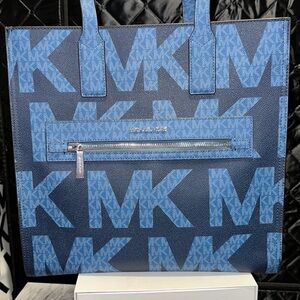 Michael Kors Blue Monogram Laptop Bag